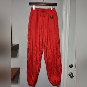 Vintage College Spirit Wisconsin Badgers Red Windbreaker Track Pants Size Medium